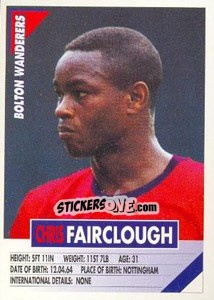 Sticker Chris Fairclough - SuperPlayers 1996 - Panini
