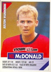 Sticker Neil McDonald - SuperPlayers 1996 - Panini