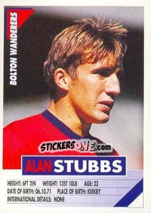 Sticker Alan Stubbs - SuperPlayers 1996 - Panini