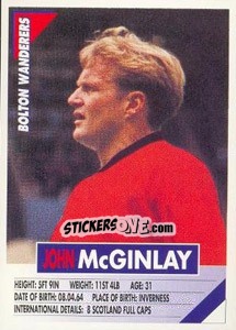Sticker John McGinlay - SuperPlayers 1996 n. 60 - Panini