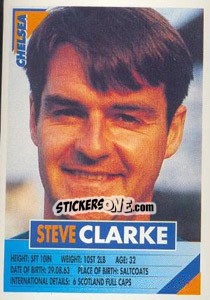 Sticker Steve Clarke - SuperPlayers 1996 - Panini