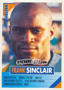 Sticker Frank Sinclair - SuperPlayers 1996 - Panini