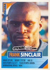 Cromo Frank Sinclair - SuperPlayers 1996 n. 68 - Panini