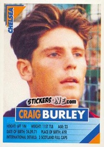 Sticker Craig Burley - SuperPlayers 1996 - Panini