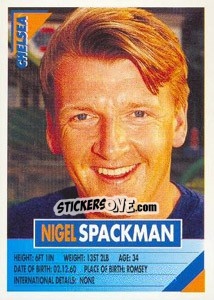 Sticker Nigel Spackman - SuperPlayers 1996 - Panini