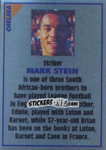 Sticker Mark Stein (note) - SuperPlayers 1996 - Panini