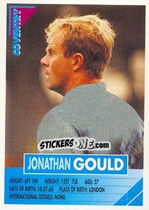 Sticker Jonathan Gould - SuperPlayers 1996 - Panini