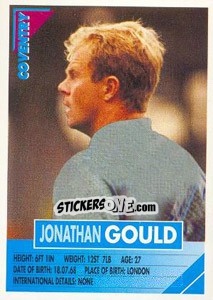 Sticker Jonathan Gould - SuperPlayers 1996 n. 78 - Panini