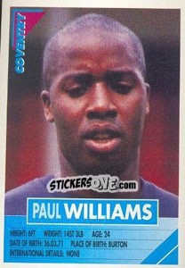 Sticker Paul Williams - SuperPlayers 1996 - Panini