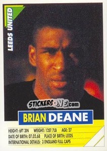 Sticker Brian Deane - SuperPlayers 1996 - Panini