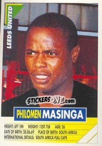 Sticker Philomen Masinga - SuperPlayers 1996 n. 118 - Panini