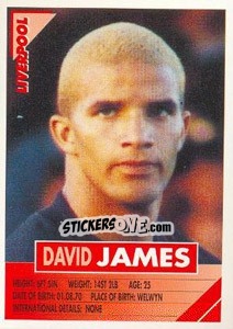 Sticker David James - SuperPlayers 1996 n. 123 - Panini