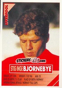 Cromo Stig Inge Bjornebye - SuperPlayers 1996 - Panini