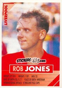 Sticker Rob Jones - SuperPlayers 1996 - Panini
