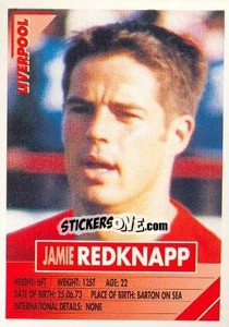 Sticker Jamie Redknapp - SuperPlayers 1996 - Panini