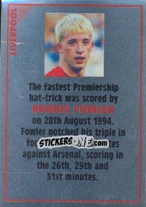 Cromo Robbie Fowler (note) - SuperPlayers 1996 n. 137 - Panini