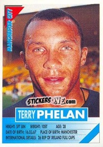 Sticker Terry Phelan - SuperPlayers 1996 - Panini