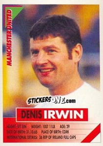 Sticker Denis Irwin - SuperPlayers 1996 - Panini