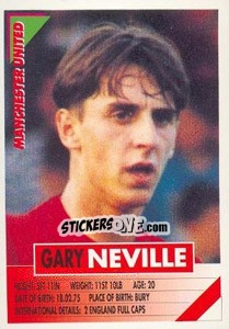 Sticker Gary Neville - SuperPlayers 1996 n. 166 - Panini