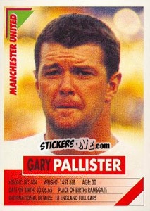 Sticker Gary Pallister - SuperPlayers 1996 - Panini
