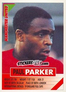 Sticker Paul Parker - SuperPlayers 1996 - Panini