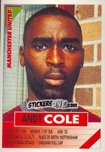 Sticker Andy Cole - SuperPlayers 1996 - Panini