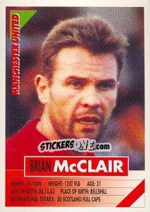 Sticker Brian McClair - SuperPlayers 1996 n. 174 - Panini