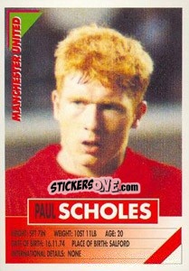 Sticker Paul Scholes - SuperPlayers 1996 - Panini