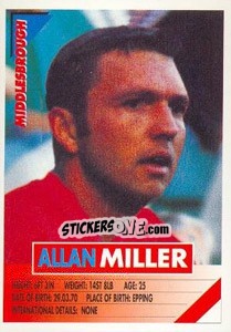 Sticker Allan Miller - SuperPlayers 1996 - Panini