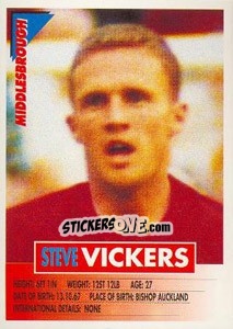 Sticker Steve Vickers - SuperPlayers 1996 n. 182 - Panini