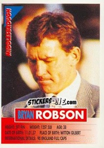 Sticker Bryan Robson - SuperPlayers 1996 n. 189 - Panini