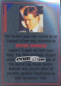 Sticker Bryan Robson (note) - SuperPlayers 1996 n. 192 - Panini