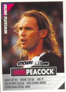 Sticker Darren Peacock - SuperPlayers 1996 - Panini