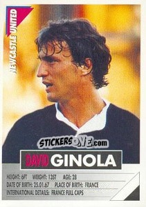 Sticker David Ginola - SuperPlayers 1996 n. 205 - Panini