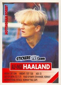 Sticker Alf-Inge Haaland - SuperPlayers 1996 - Panini