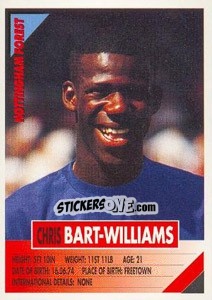 Sticker Chris Bart-Williams - SuperPlayers 1996 n. 212 - Panini