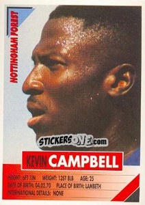 Sticker Kevin Campbell - SuperPlayers 1996 n. 219 - Panini