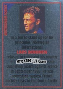 Sticker Lars Bohinen (note) - SuperPlayers 1996 - Panini