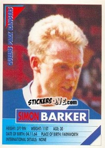 Sticker Simon Barker - SuperPlayers 1996 - Panini