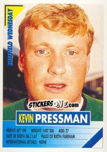 Sticker Kevin Pressman - SuperPlayers 1996 - Panini