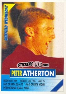 Sticker Peter Atherton - SuperPlayers 1996 - Panini