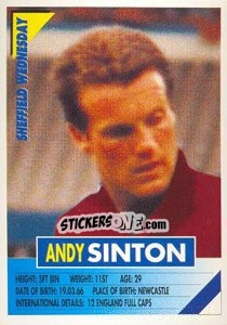 Sticker Andy Sinton - SuperPlayers 1996 - Panini