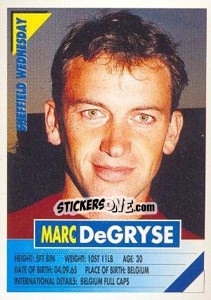Sticker Marc DeGryse - SuperPlayers 1996 - Panini
