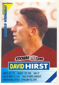 Sticker David Hirst - SuperPlayers 1996 - Panini