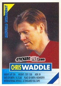 Sticker Chris Waddle - SuperPlayers 1996 - Panini