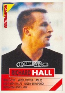 Sticker Richard Hall - SuperPlayers 1996 - Panini