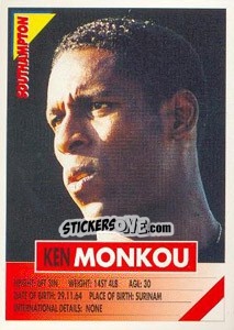 Sticker Ken Monkou - SuperPlayers 1996 n. 257 - Panini