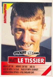 Sticker Matt Le Tissier - SuperPlayers 1996 - Panini