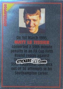 Sticker Matt Le Tissier (note) - SuperPlayers 1996 - Panini