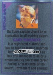 Figurina Gary Mabbutt (note) - SuperPlayers 1996 - Panini